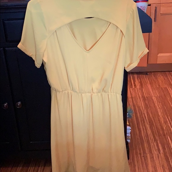 Bright Yellow Dress with Cut Out Back - Picture 5 of 6